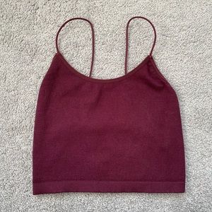 Maroon Seamless Spaghetti Strap Tank Top